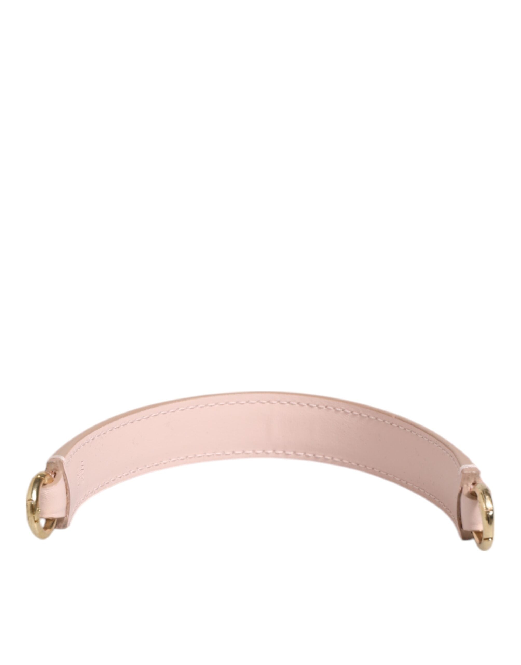 Dolce &amp; Gabbana Rem Pink Læder Guldtonet Stor Taskehåndtag Skulderrem