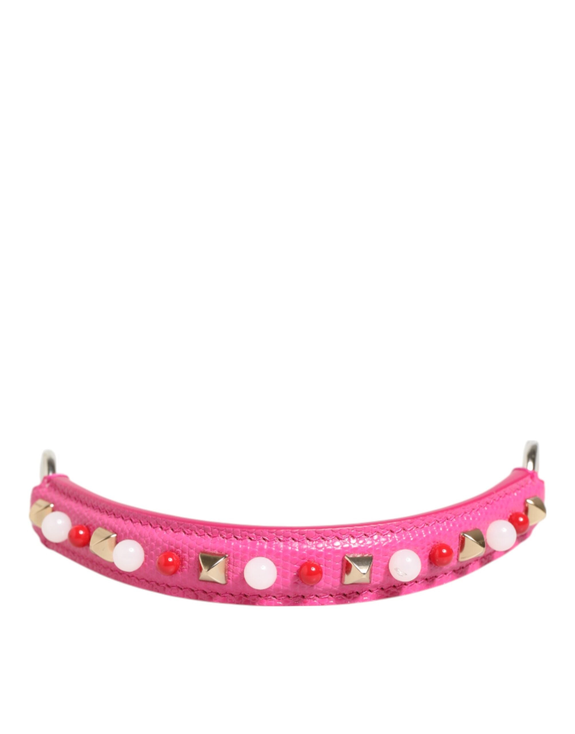 Dolce &amp; Gabbana Rosa Utsmyckad Läderväska Dam Axelrem
