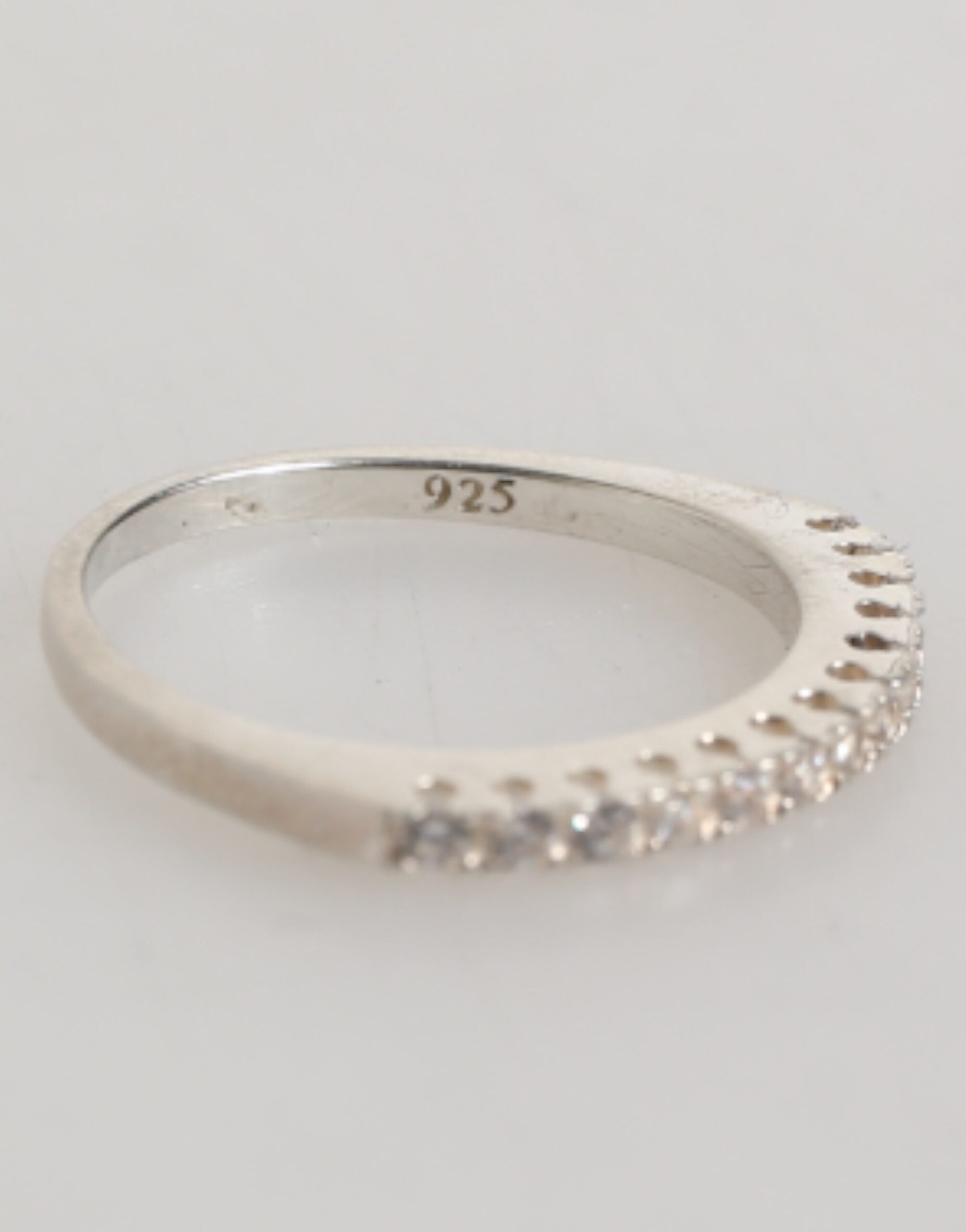 Nialaya Sterling Silver 925 Band Pave CZ Crystal Eternity Ring