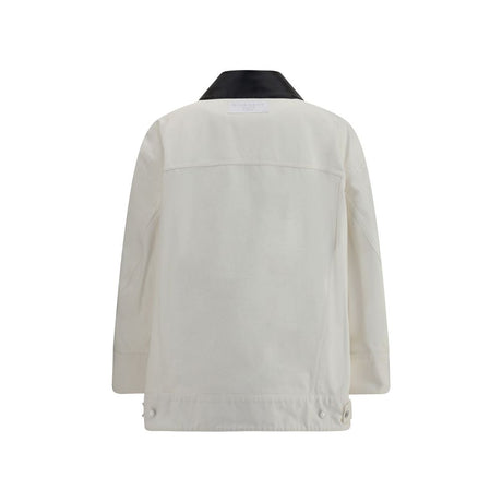 Givenchy Denim Jacket With Leather Collar