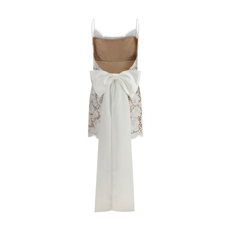 Self-Portrait Short satin Dress with lace bow