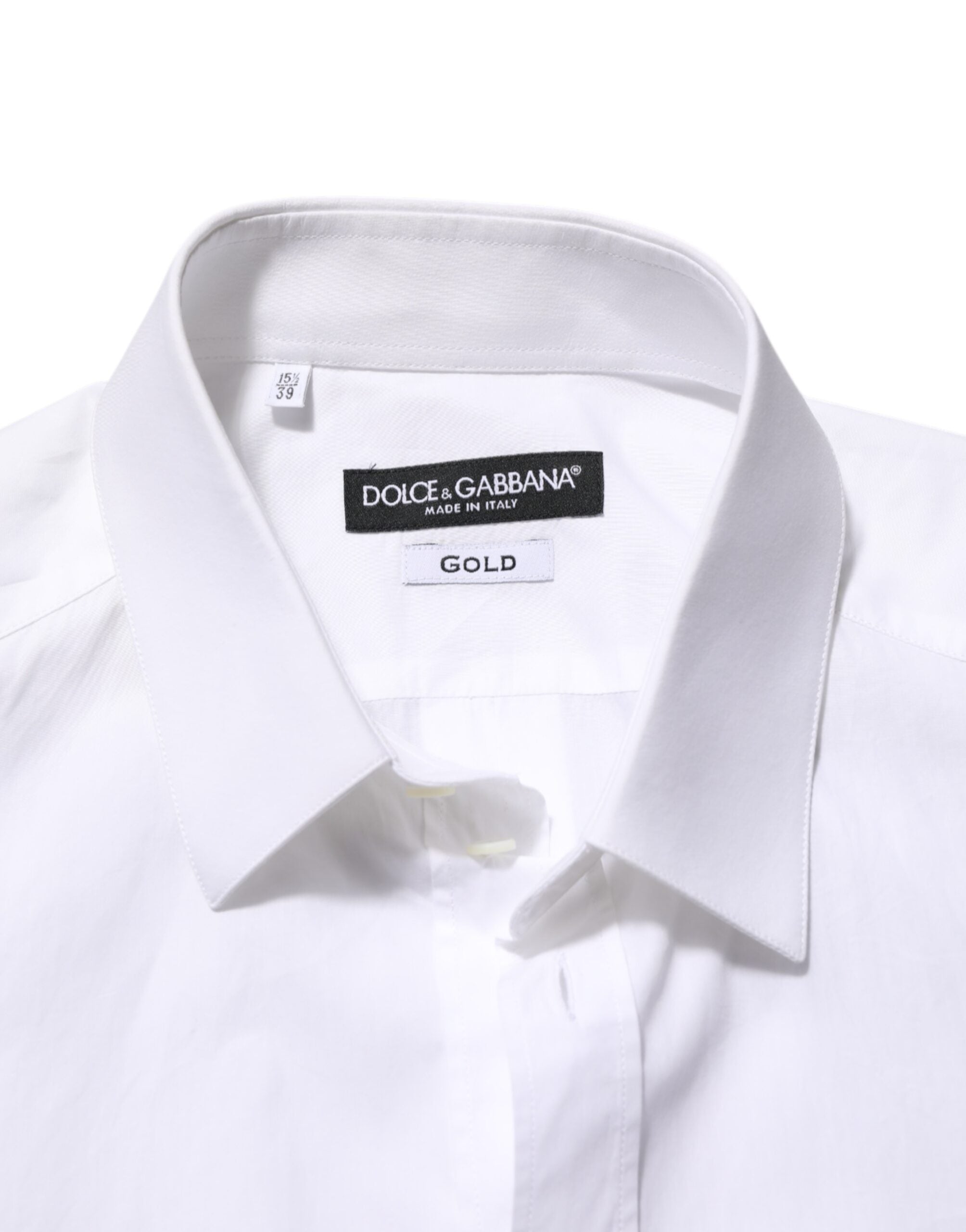 Dolce &amp; Gabbana Hvid Bomuld GULD DGPatch Formel Skjorte