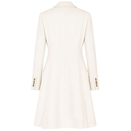 Made in Italy White Wool Women Coat