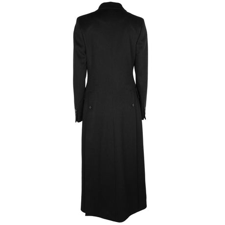 Made in Italy Black Wool Women Coat