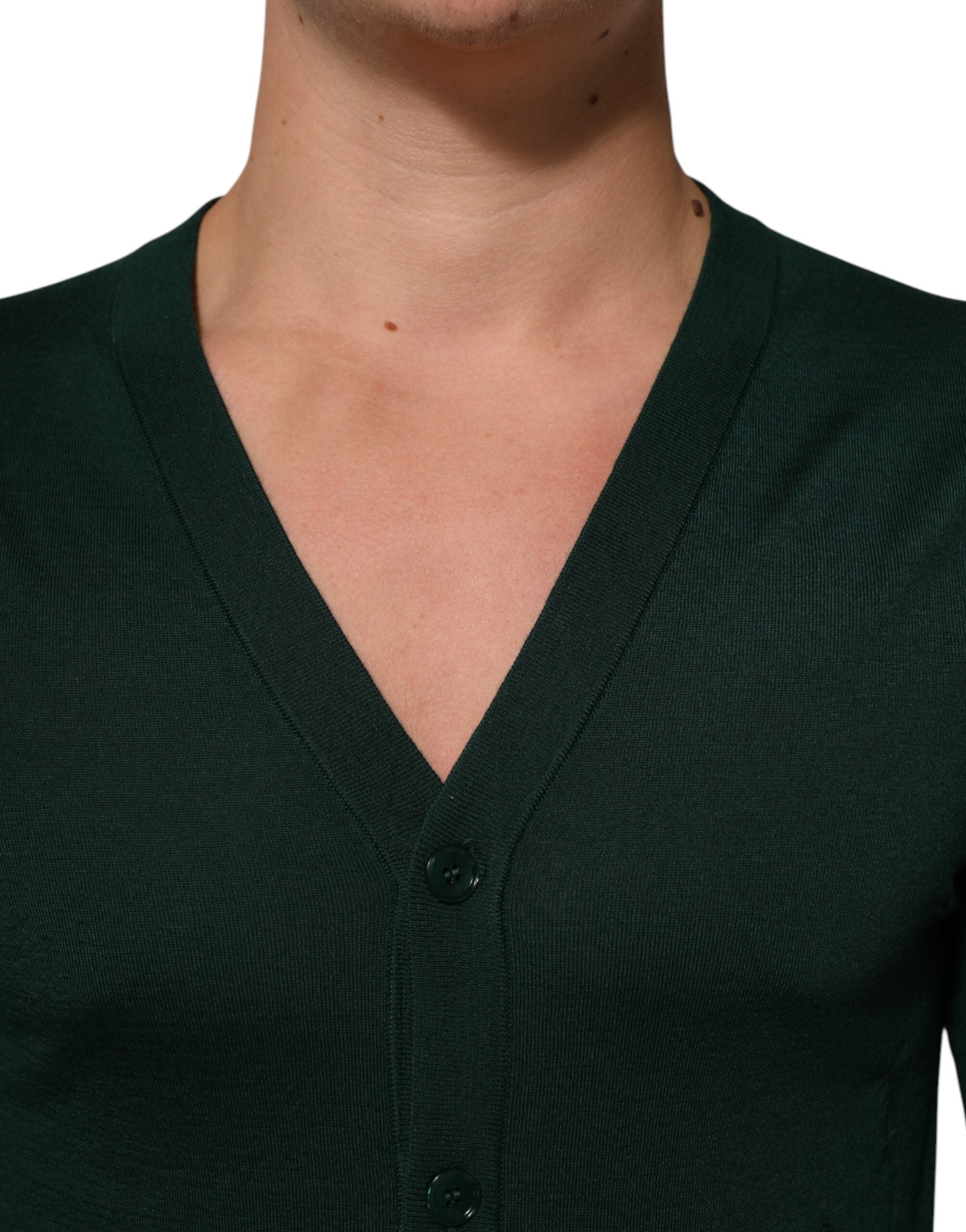 Dolce &amp; Gabbana Mørkegrøn Herre Cardigan med Knapper