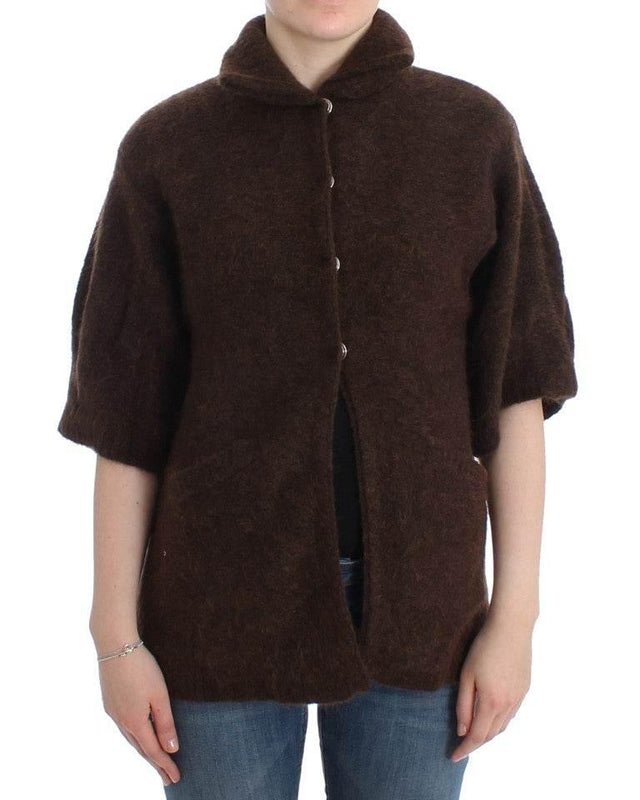 Cavalli Elegant Short Sleeved Brown Cardigan - Hilstor