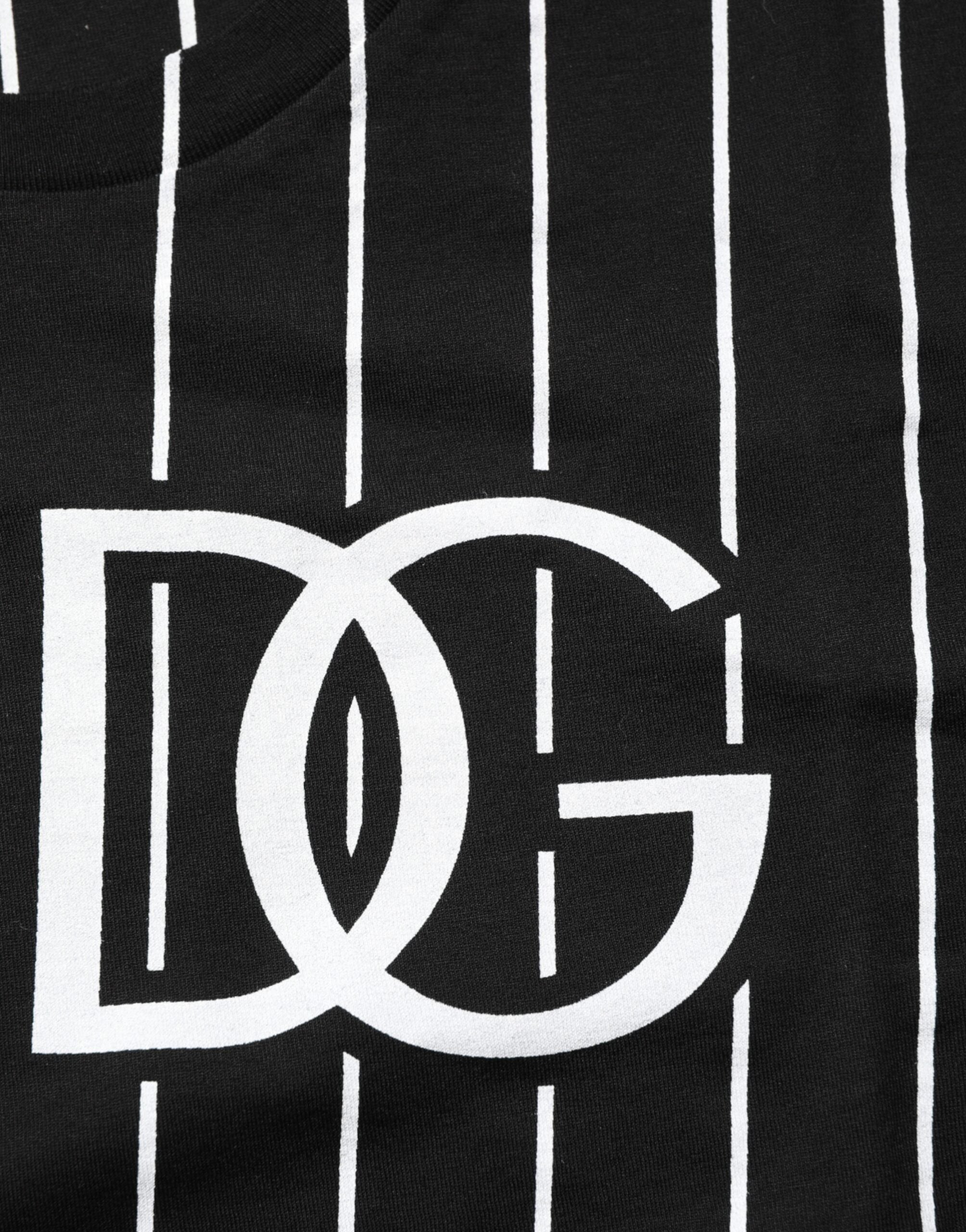 Dolce &amp; Gabbana Svart bomulls-t-shirt med prickar och rund hals