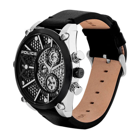 Police Black Leather Watch