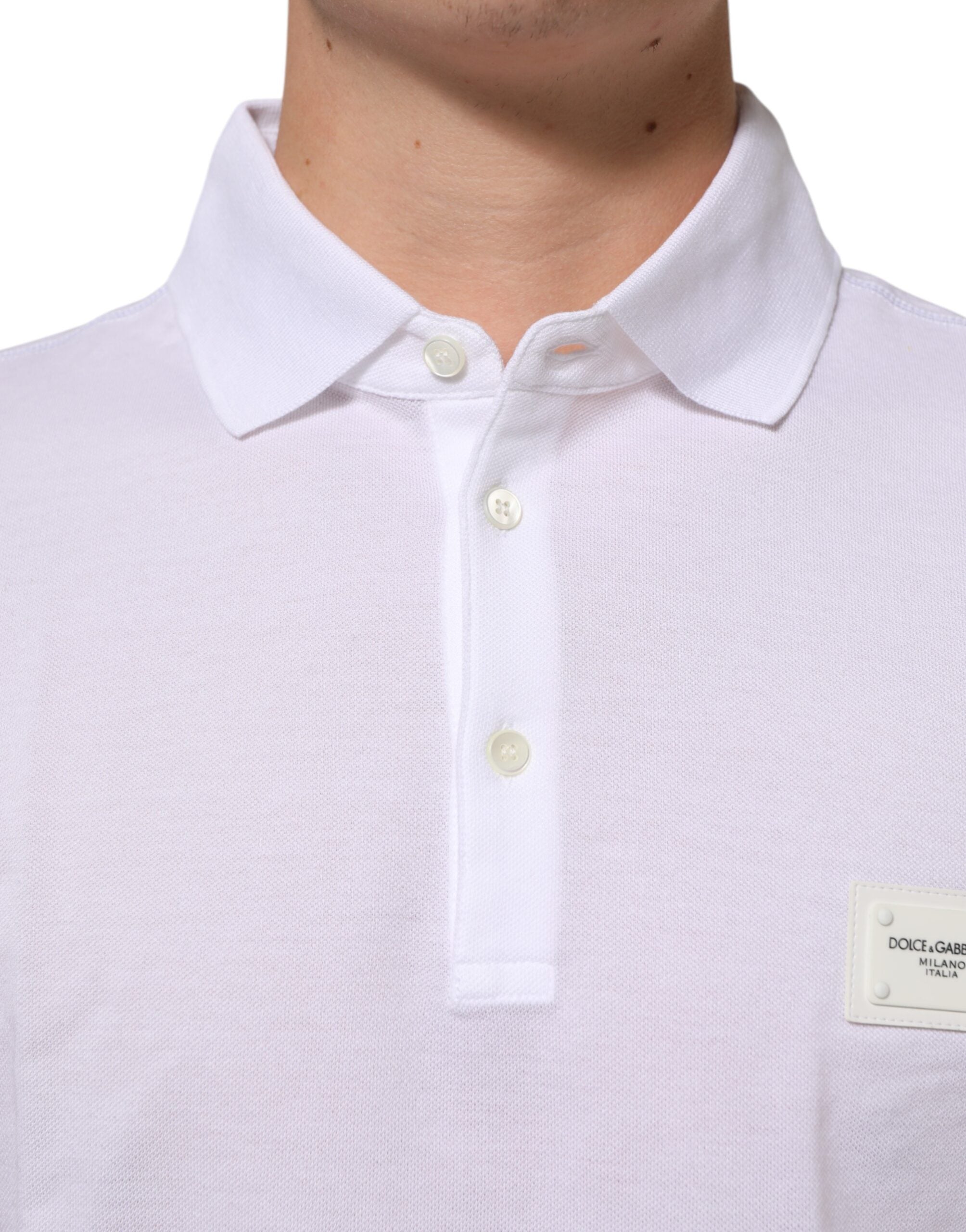 Dolce & Gabbana White Collared Short Sleeves Polo Men T-shirt