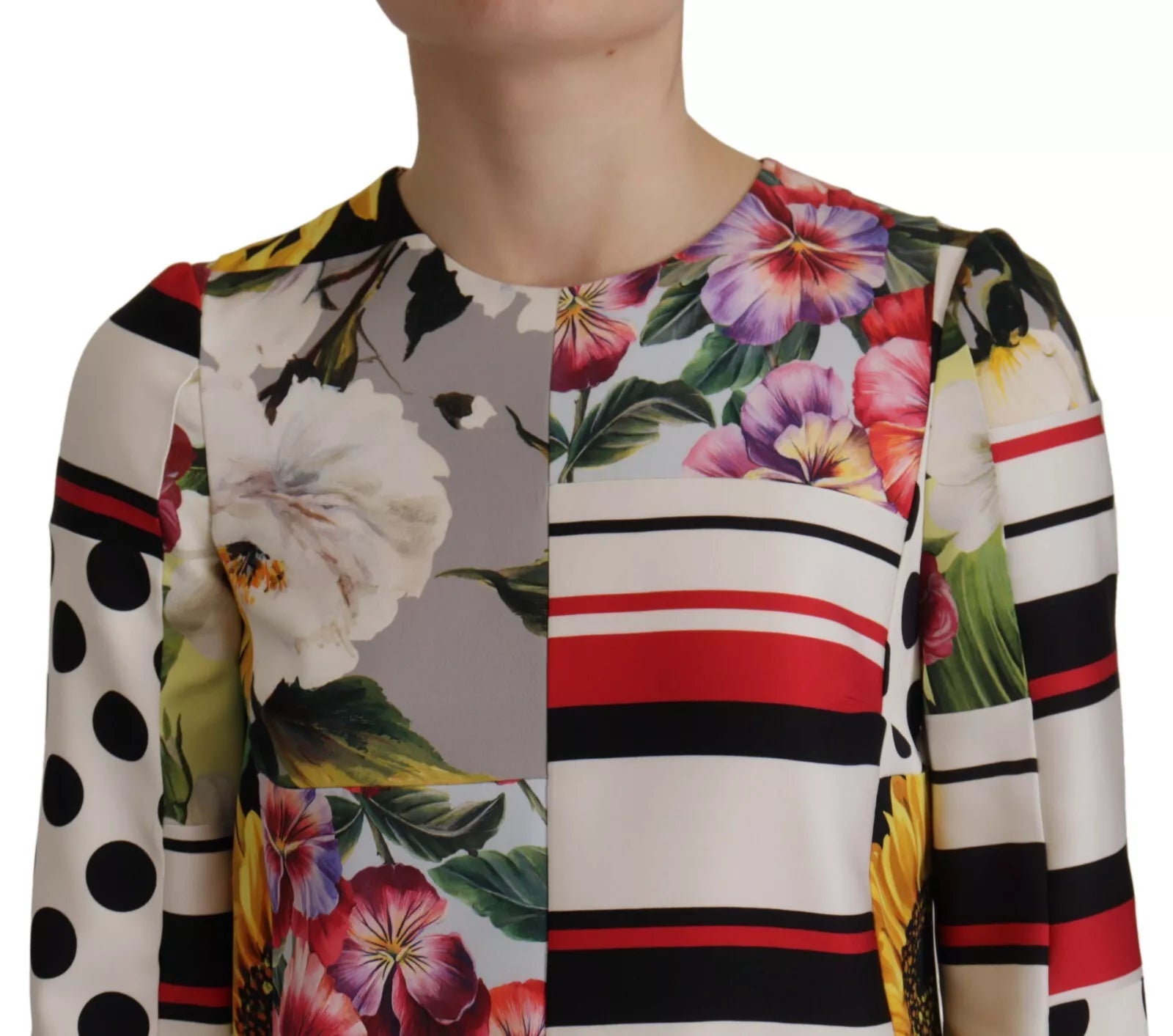 Dolce &amp; Gabbana Flerfarvet Pawwork Charmeuse Blomster Shift-kjole