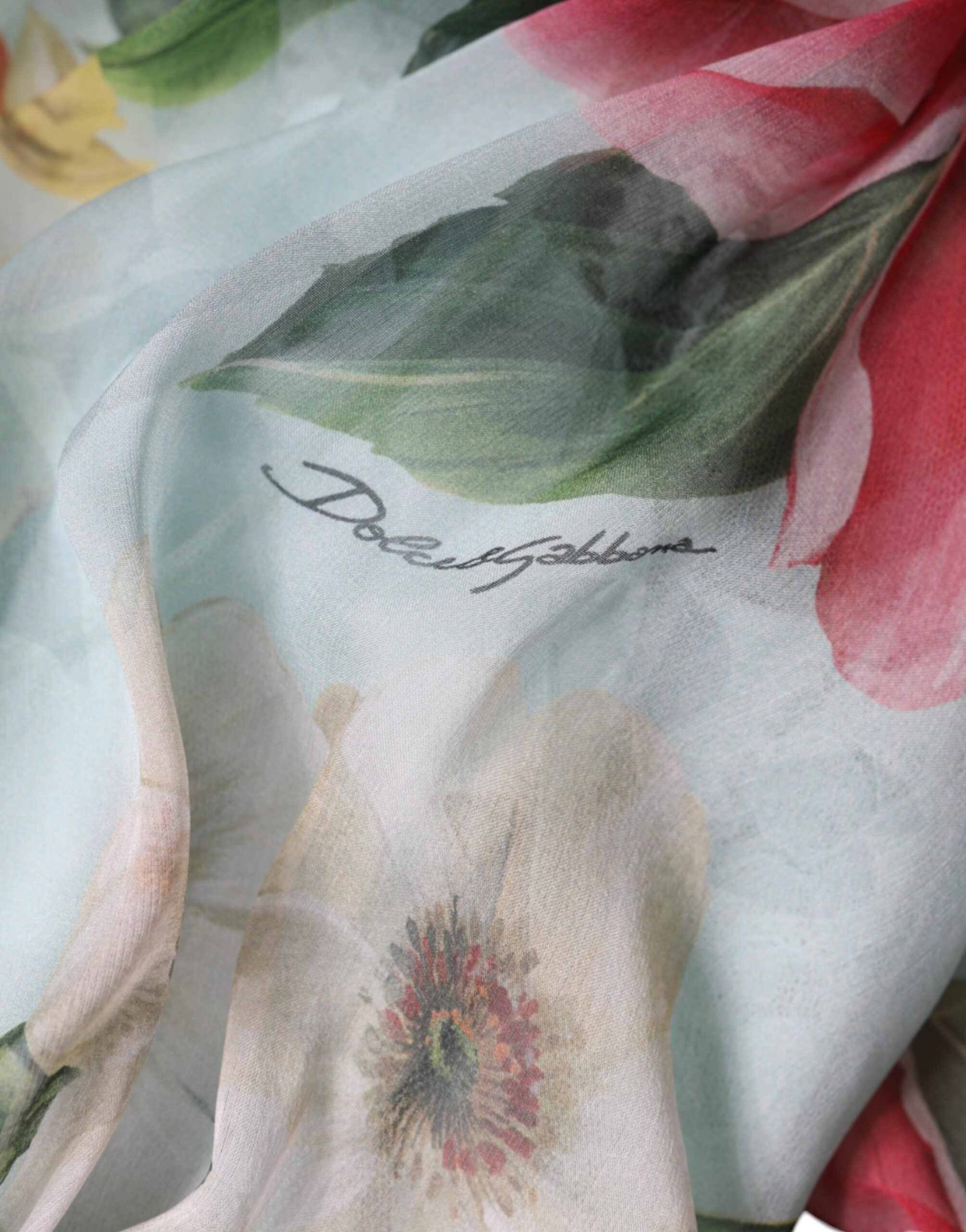Dolce &amp; Gabbana, blå blomstret, lang maxikjole