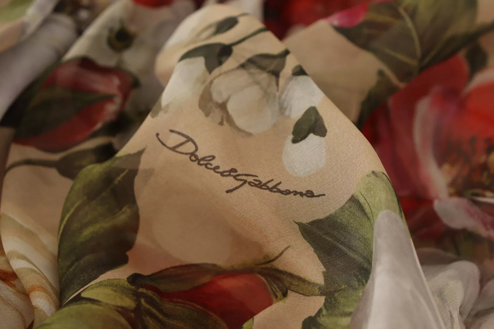 Dolce &amp; Gabbana Beige Blommig Ärmlös A-linje Miniklänning