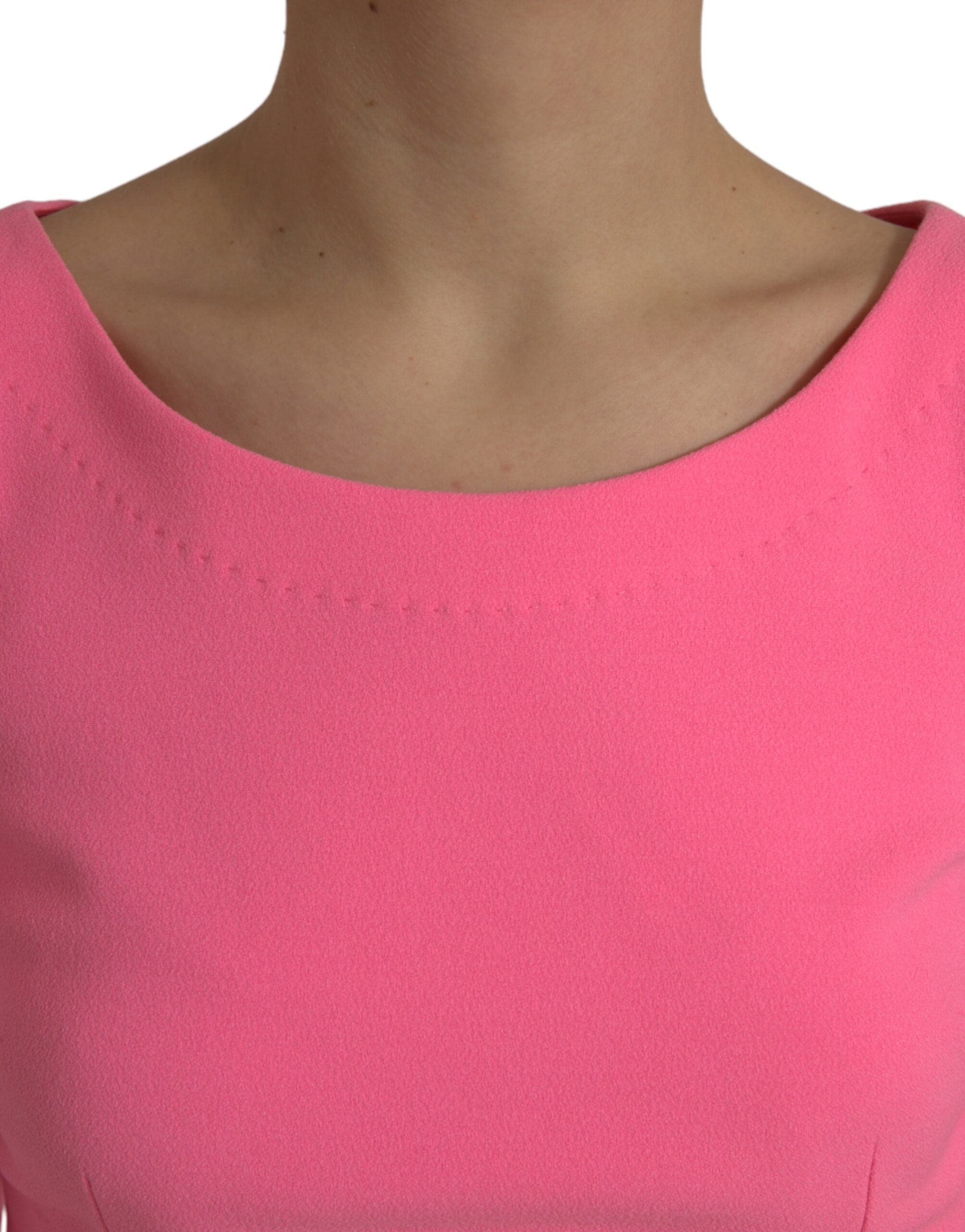 Dolce &amp; Gabbana Lyserød Polyester Langærmet Midikjole