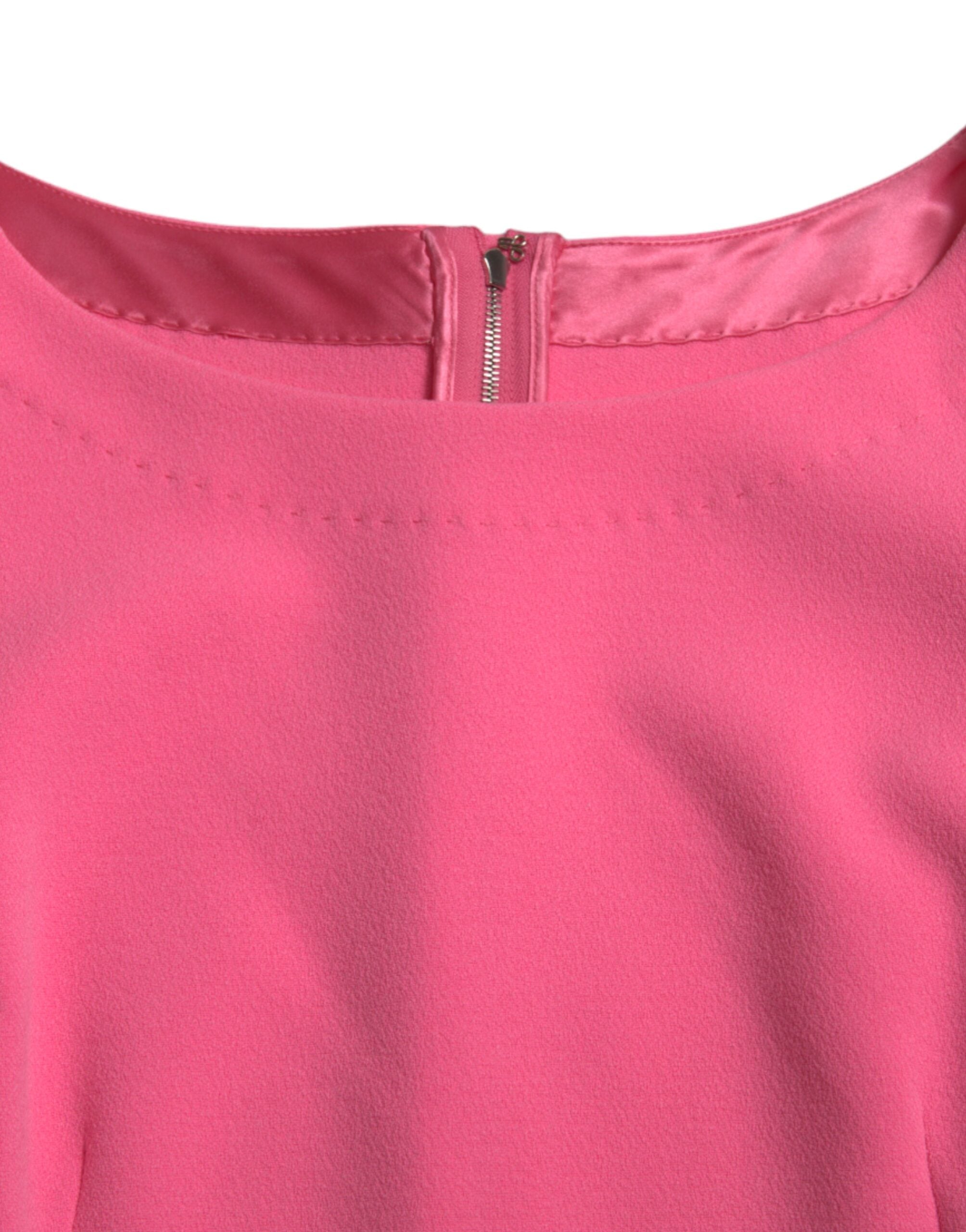 Dolce &amp; Gabbana Lyserød Polyester Langærmet Midikjole