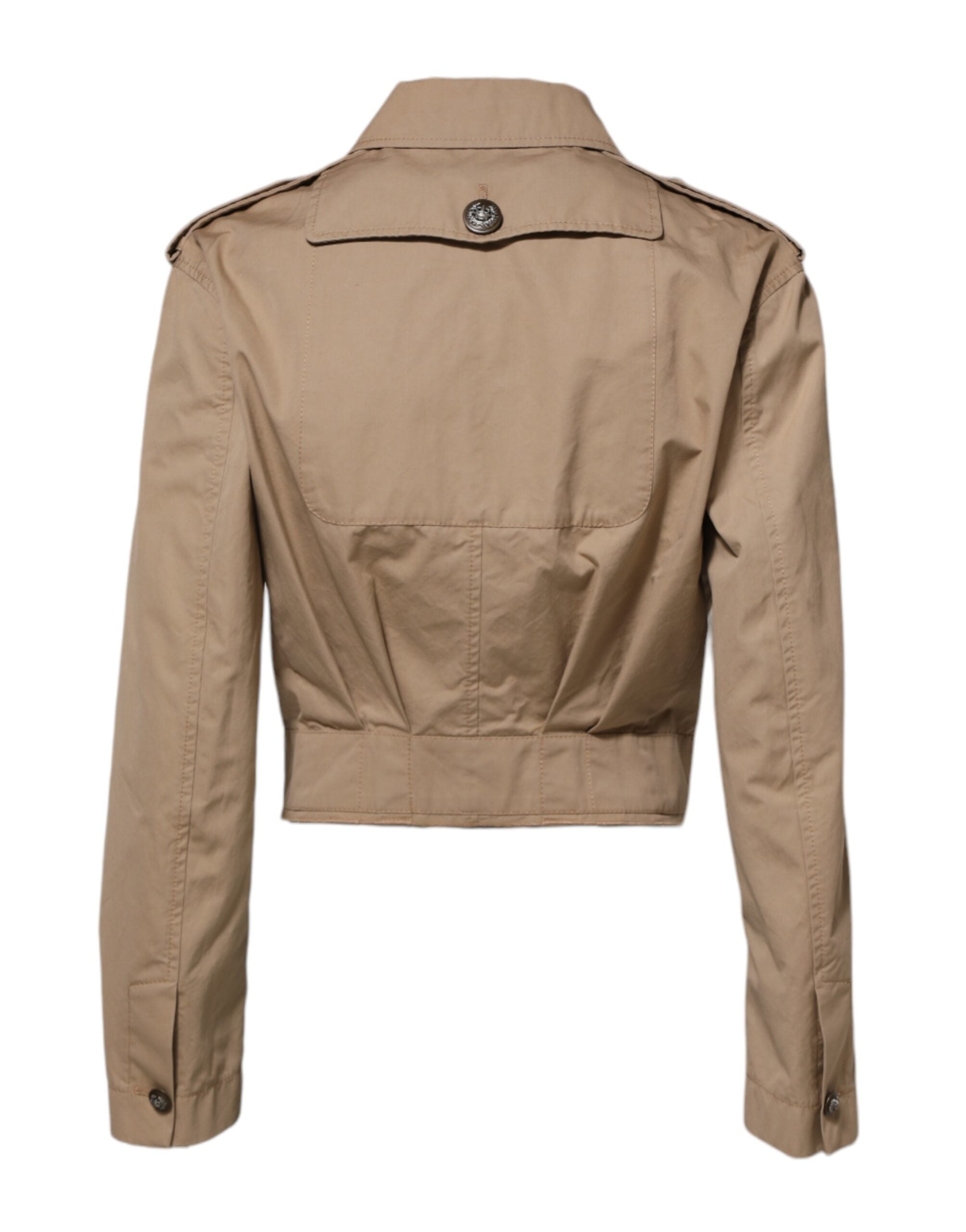 Dolce &amp; Gabbana Beige bomuldsjakke med knapper og smal pasform