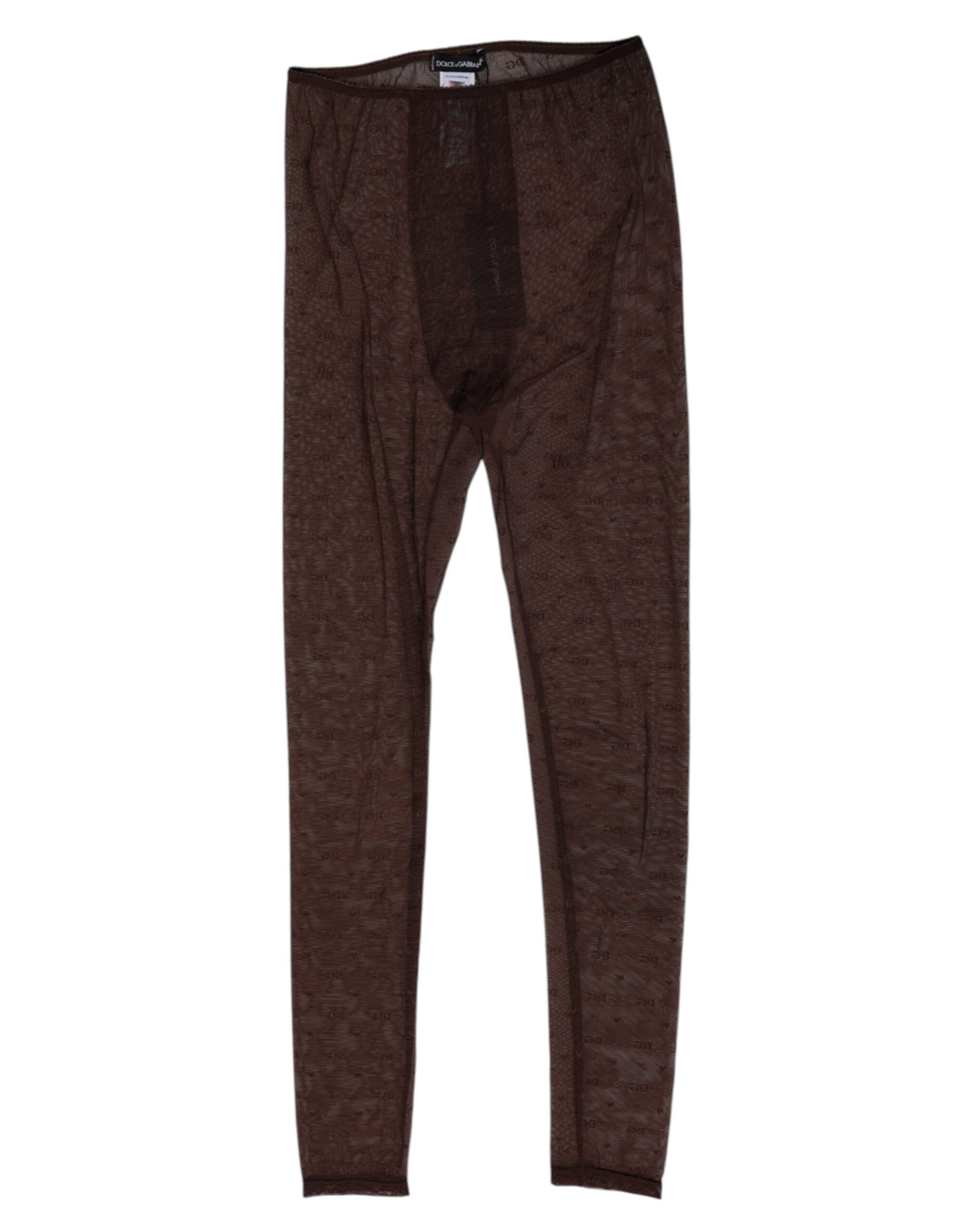 Dolce &amp; Gabbana Brune Nylon Logo Blonde Leggings Bukser Undertøj
