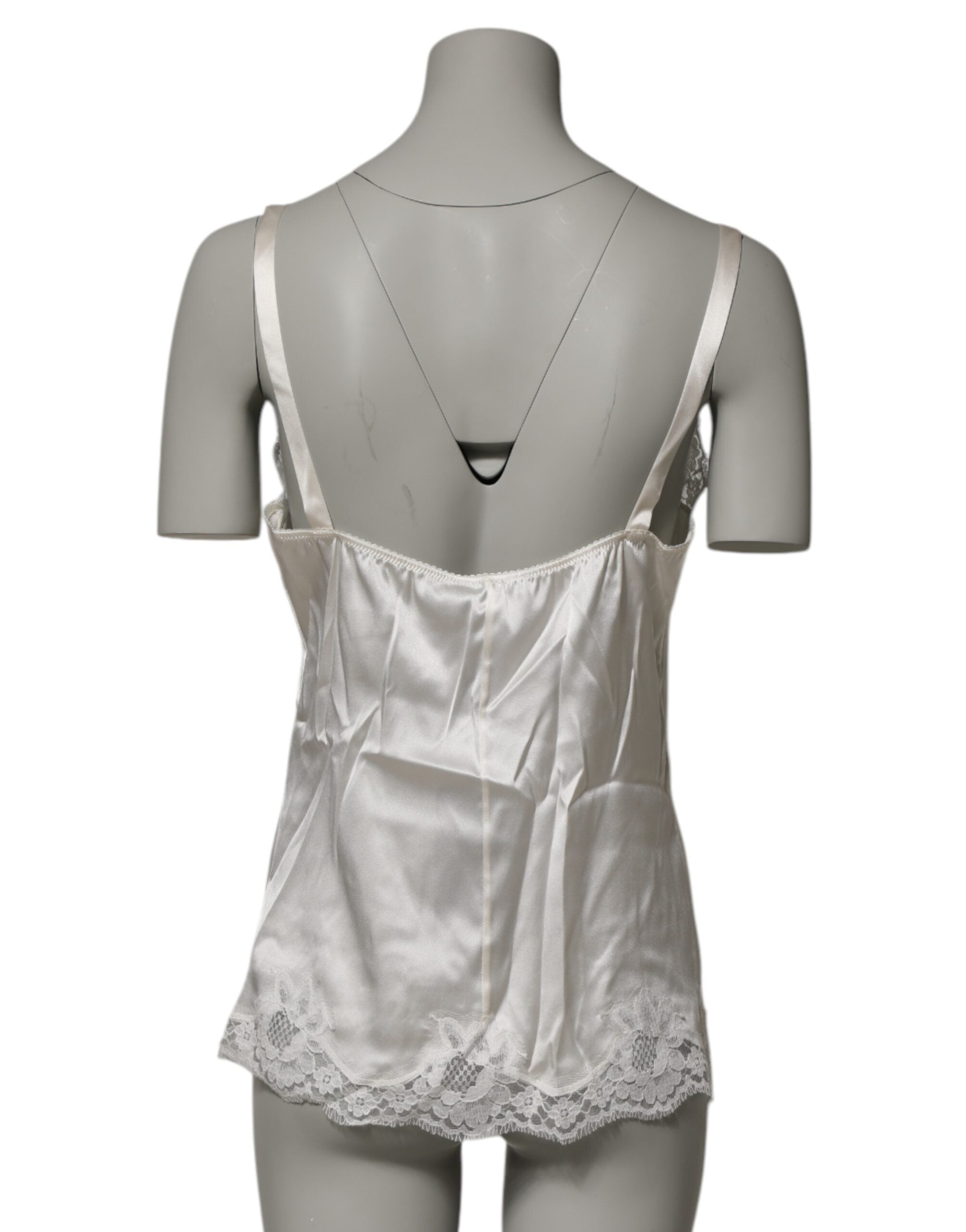 Dolce &amp; Gabbana Off White Blomsterblondertop Lingeri Undertøj