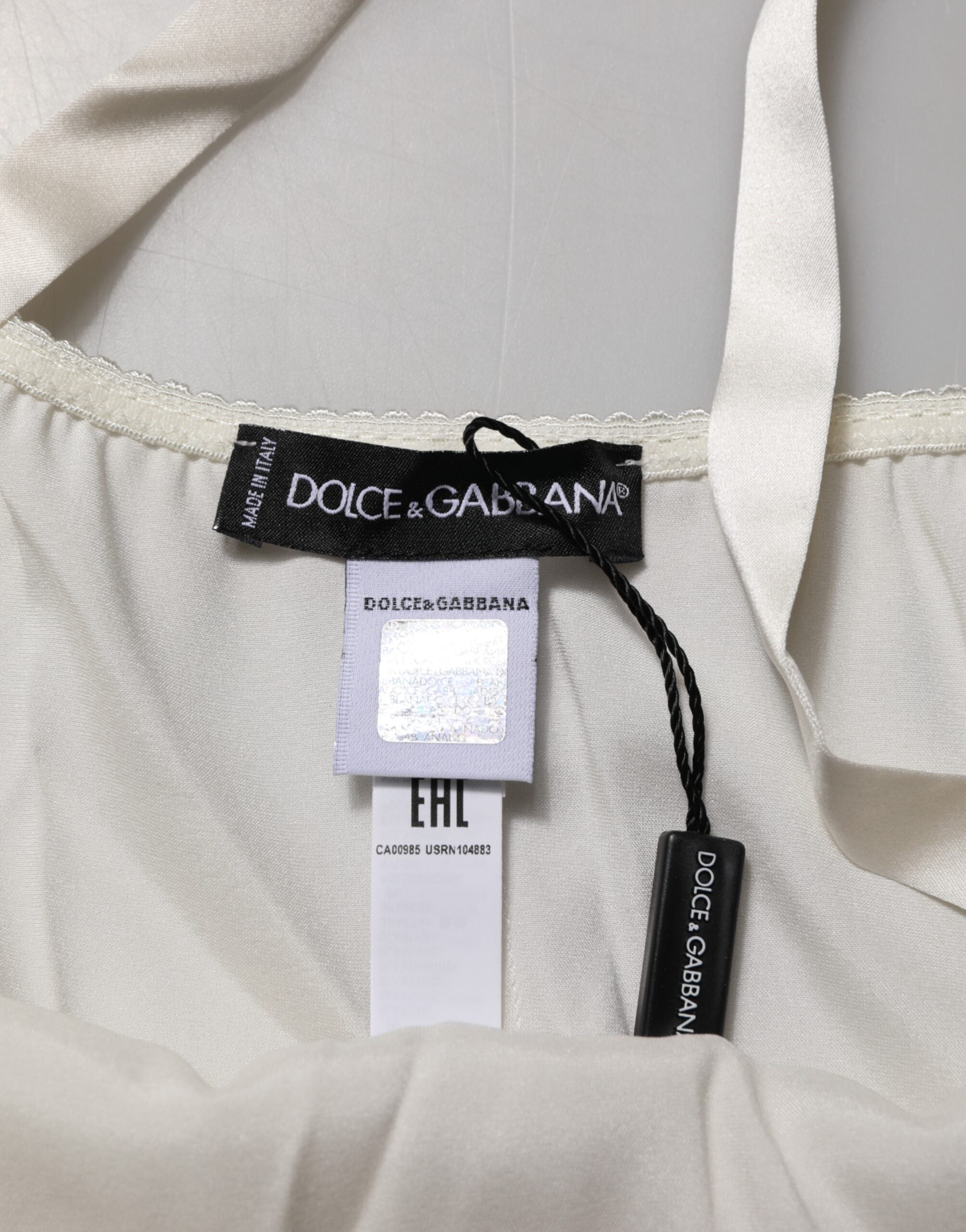 Dolce &amp; Gabbana Off White Blomsterblondertop Lingeri Undertøj