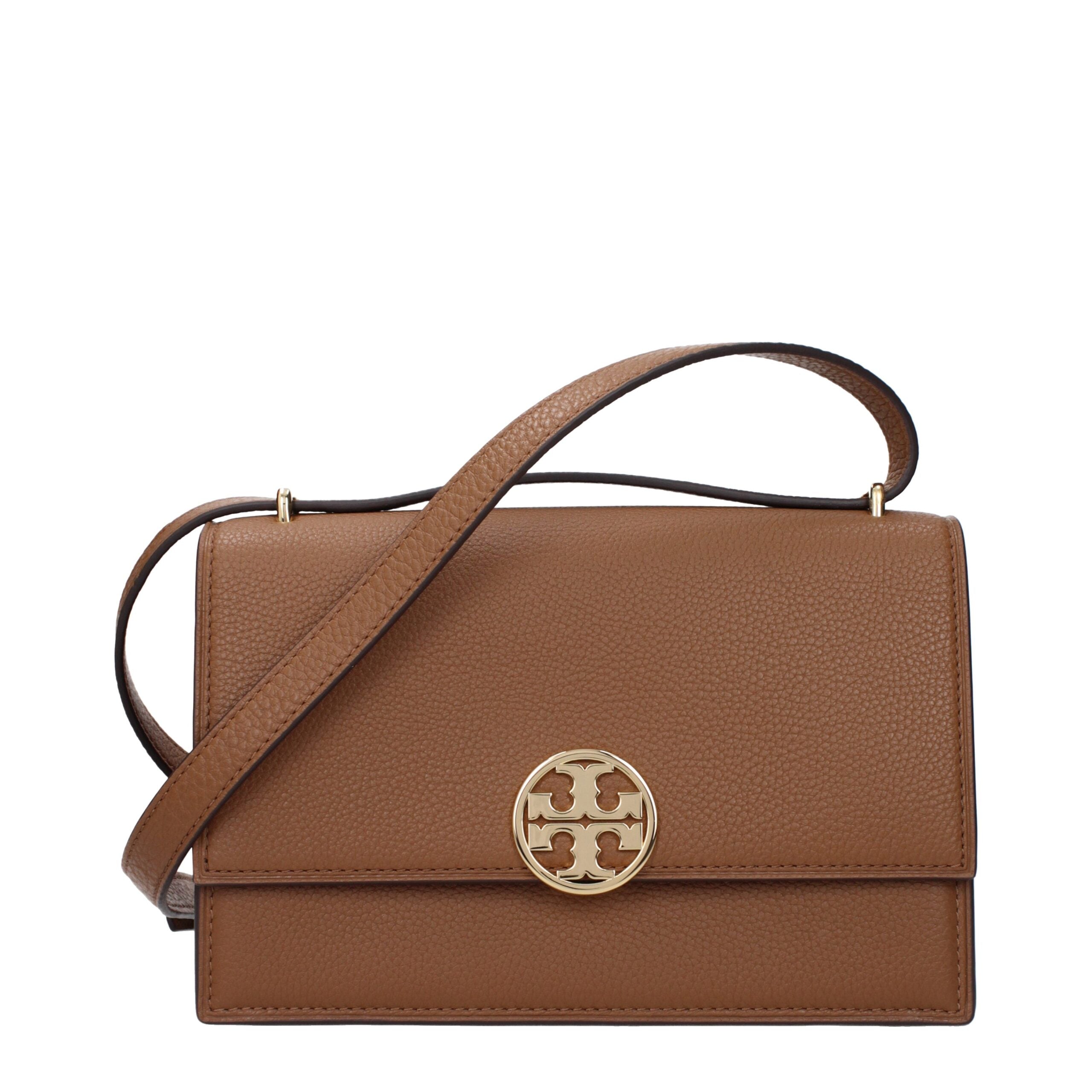 Tory Burch brun læder crossbody taske