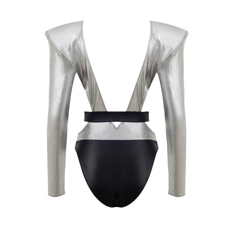 Dolce & Gabbana Gray Viscose One-Piece Swimsuit