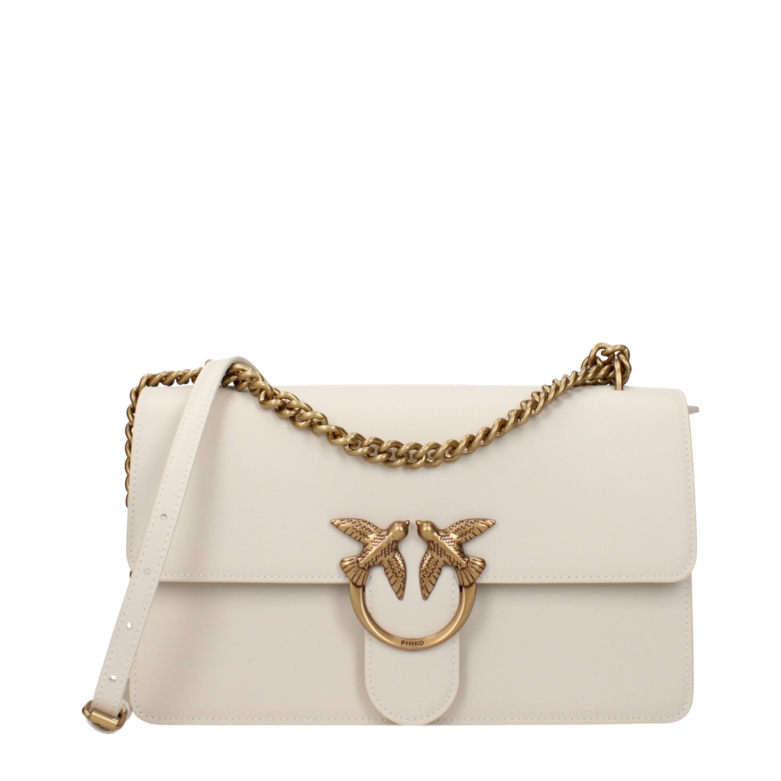 PINKO Beige Læder Crossbody Taske