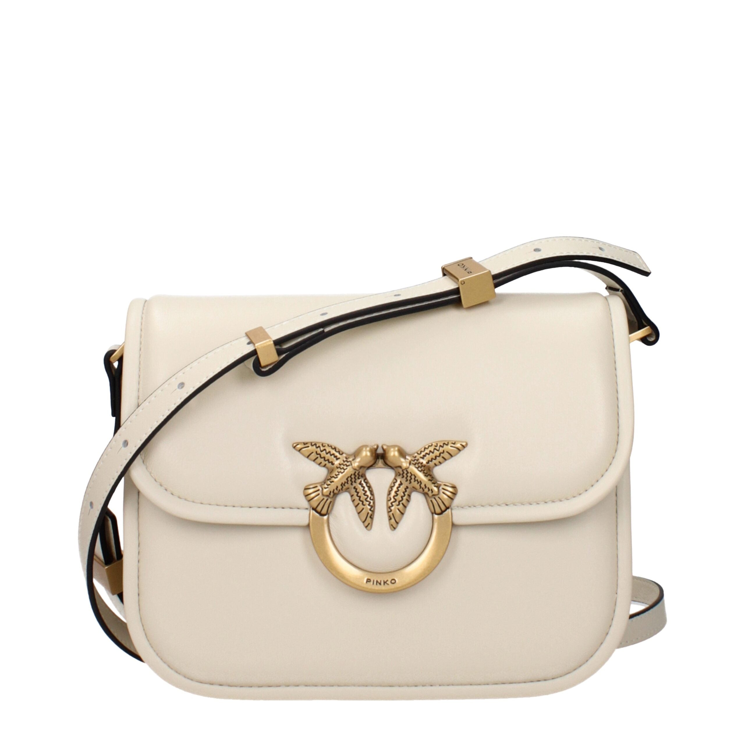 PINKO Beige Læder Crossbody Taske