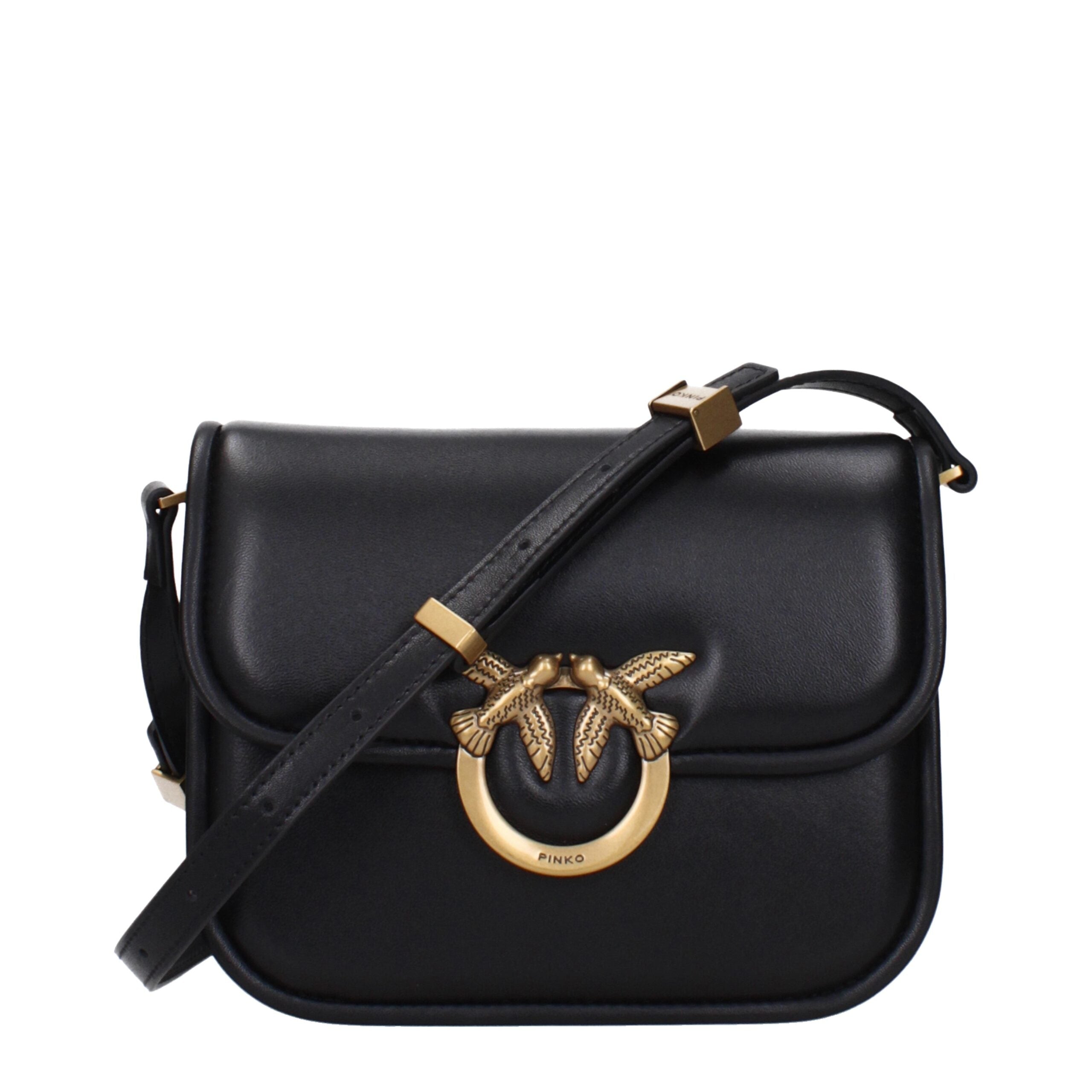 PINKO Sort Læder Crossbody Taske