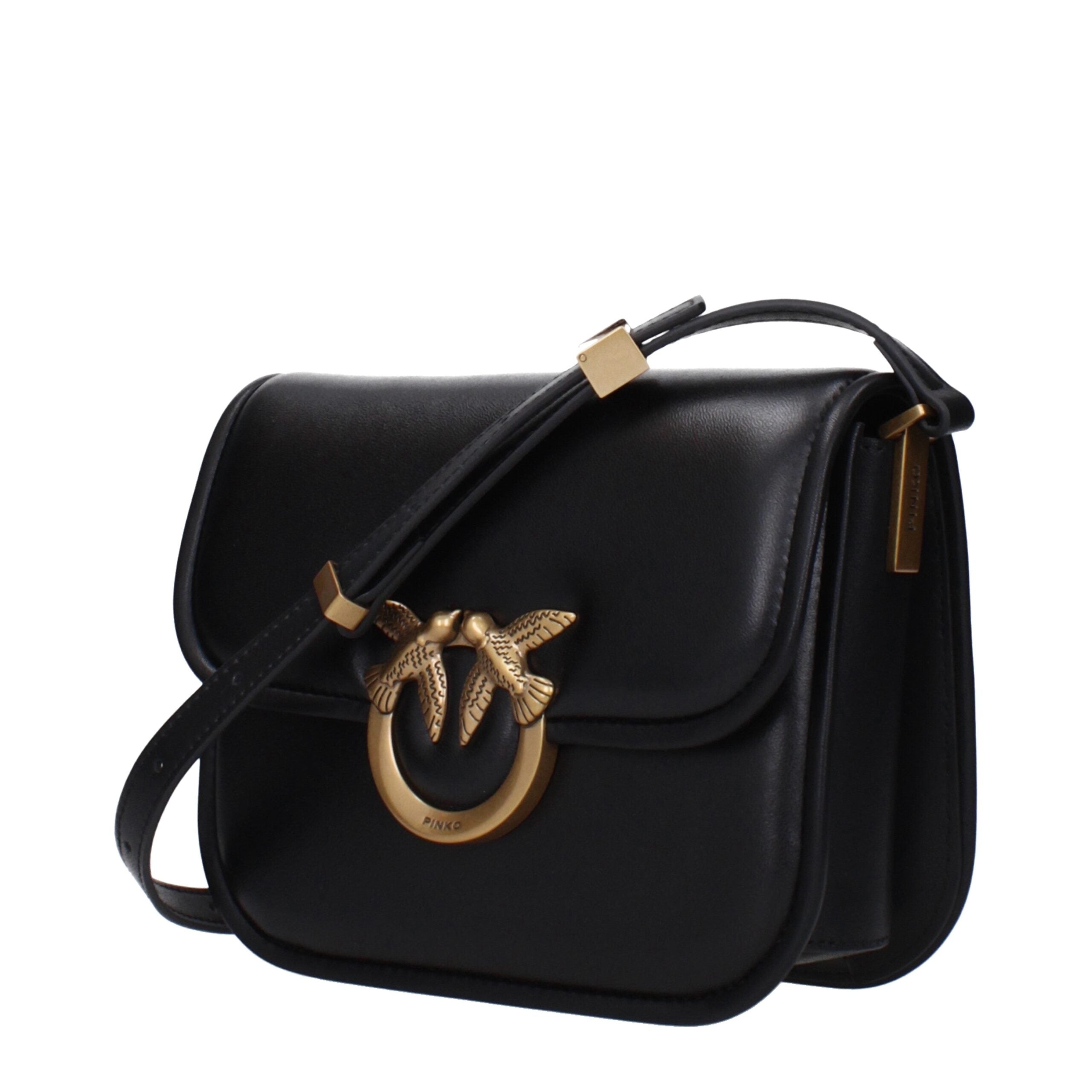PINKO Sort Læder Crossbody Taske