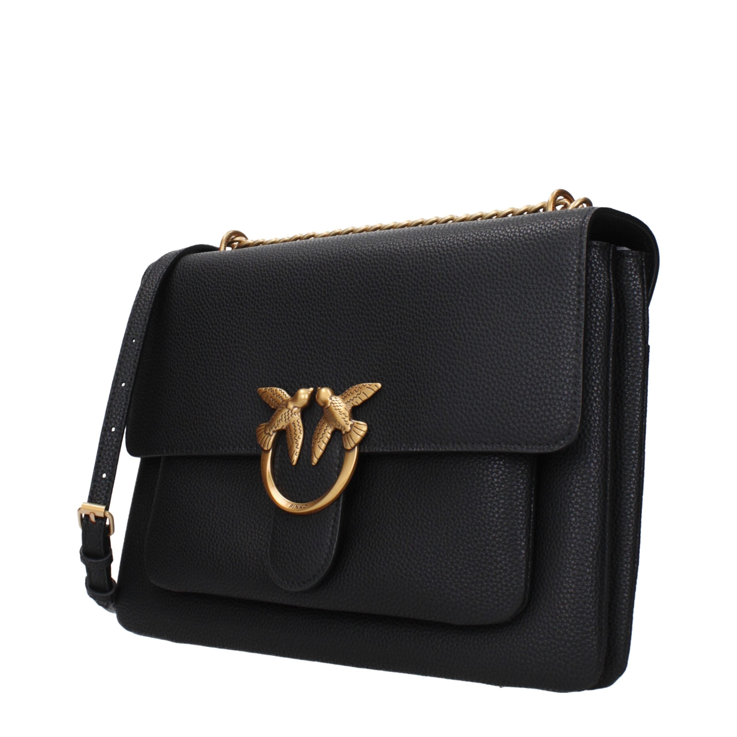 PINKO Sort Læder Crossbody Taske