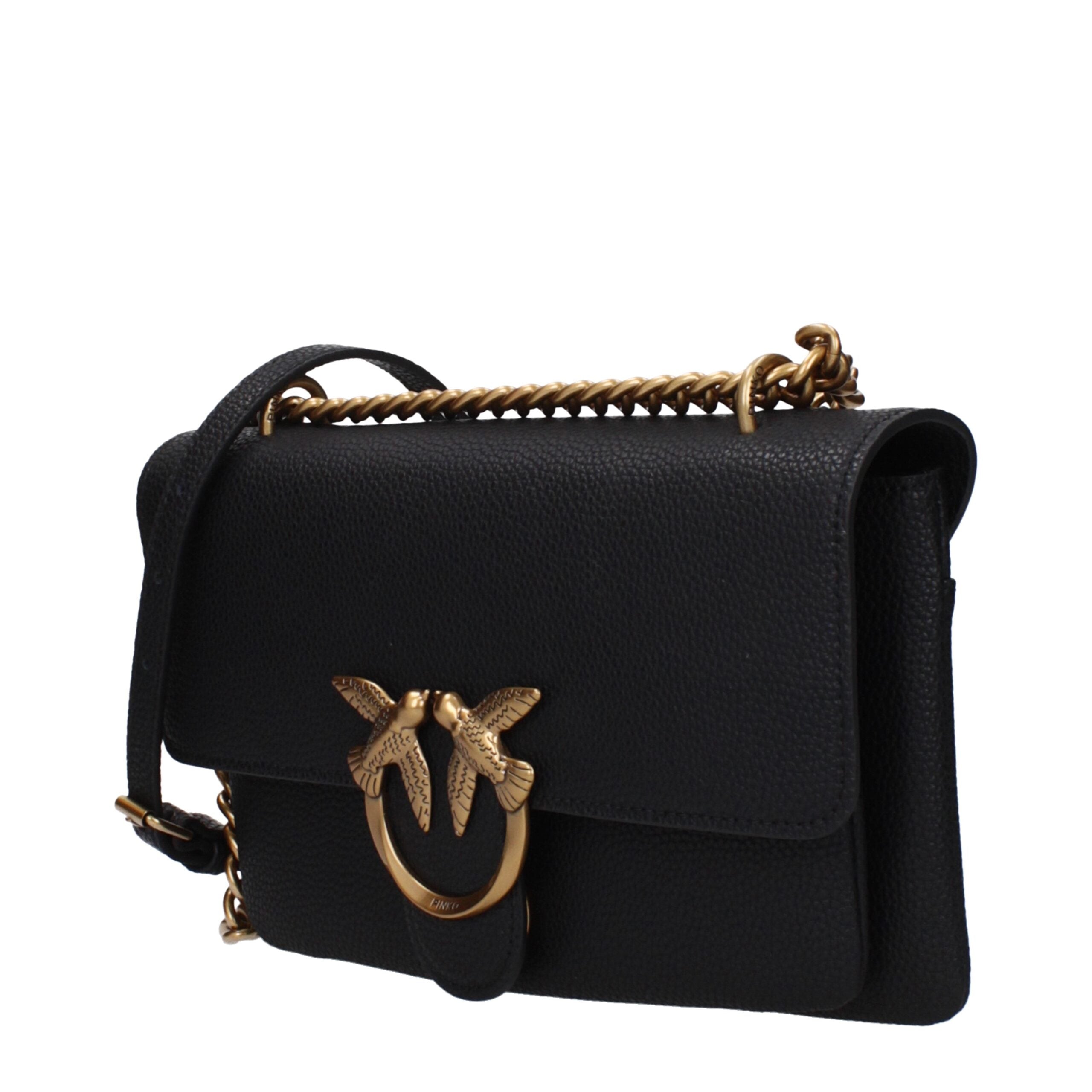 PINKO Sort Læder Crossbody Taske