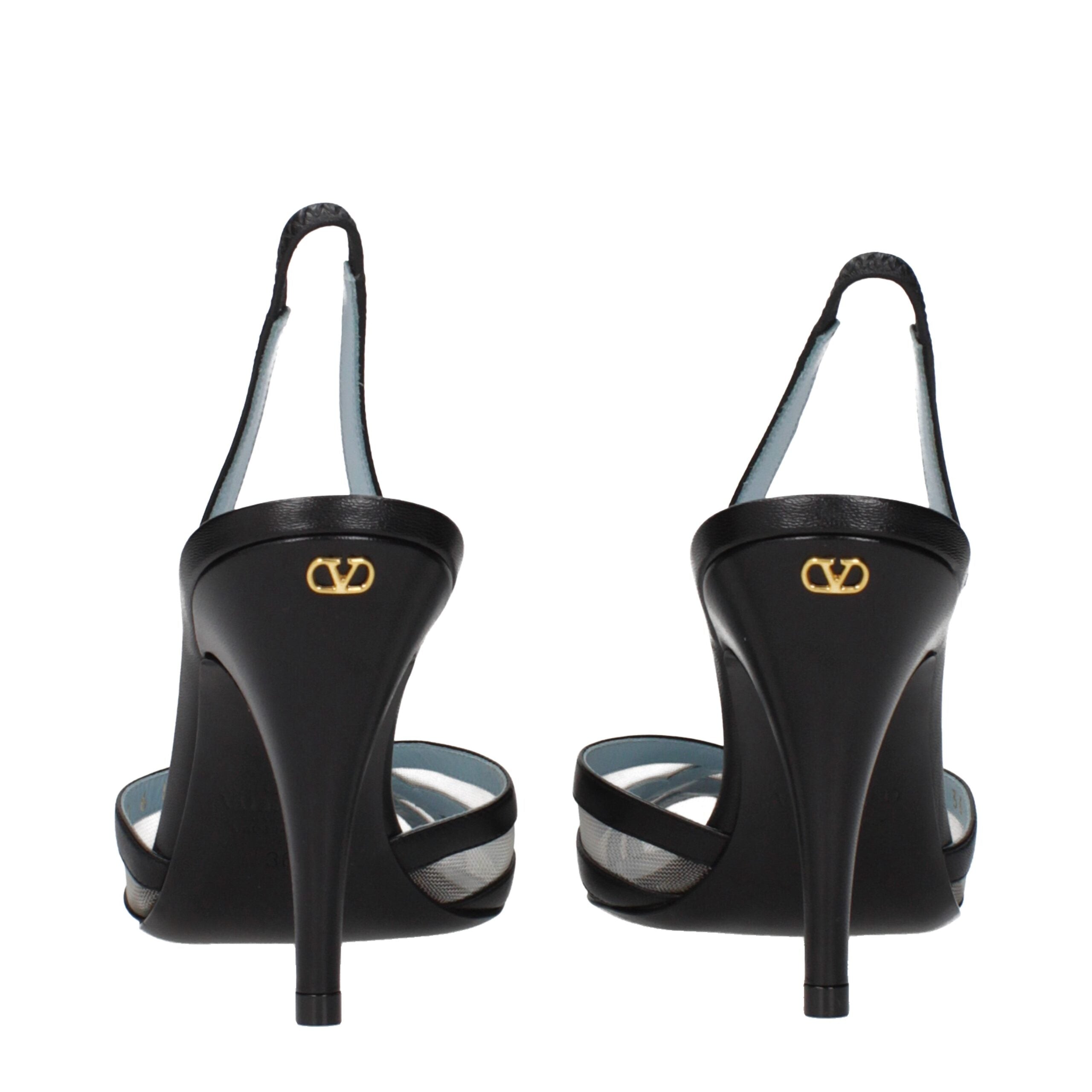 Valentino Garavani sorte læderpumps med høj hæl