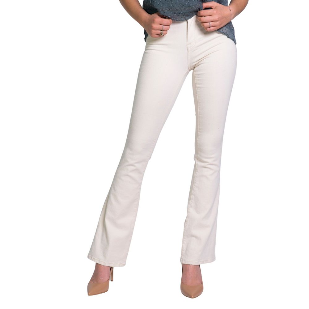 Only Cream Cotton Bootcut Jeans
