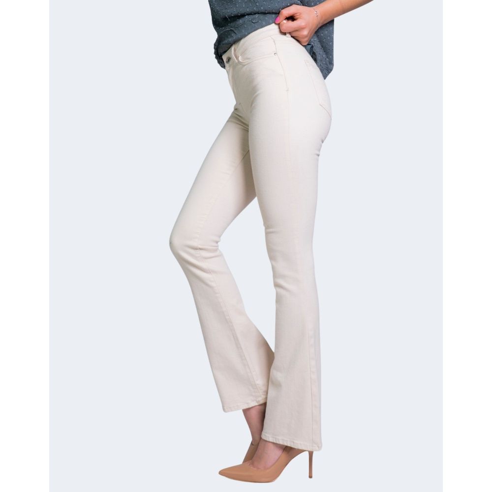 Only Cream Cotton Bootcut Jeans