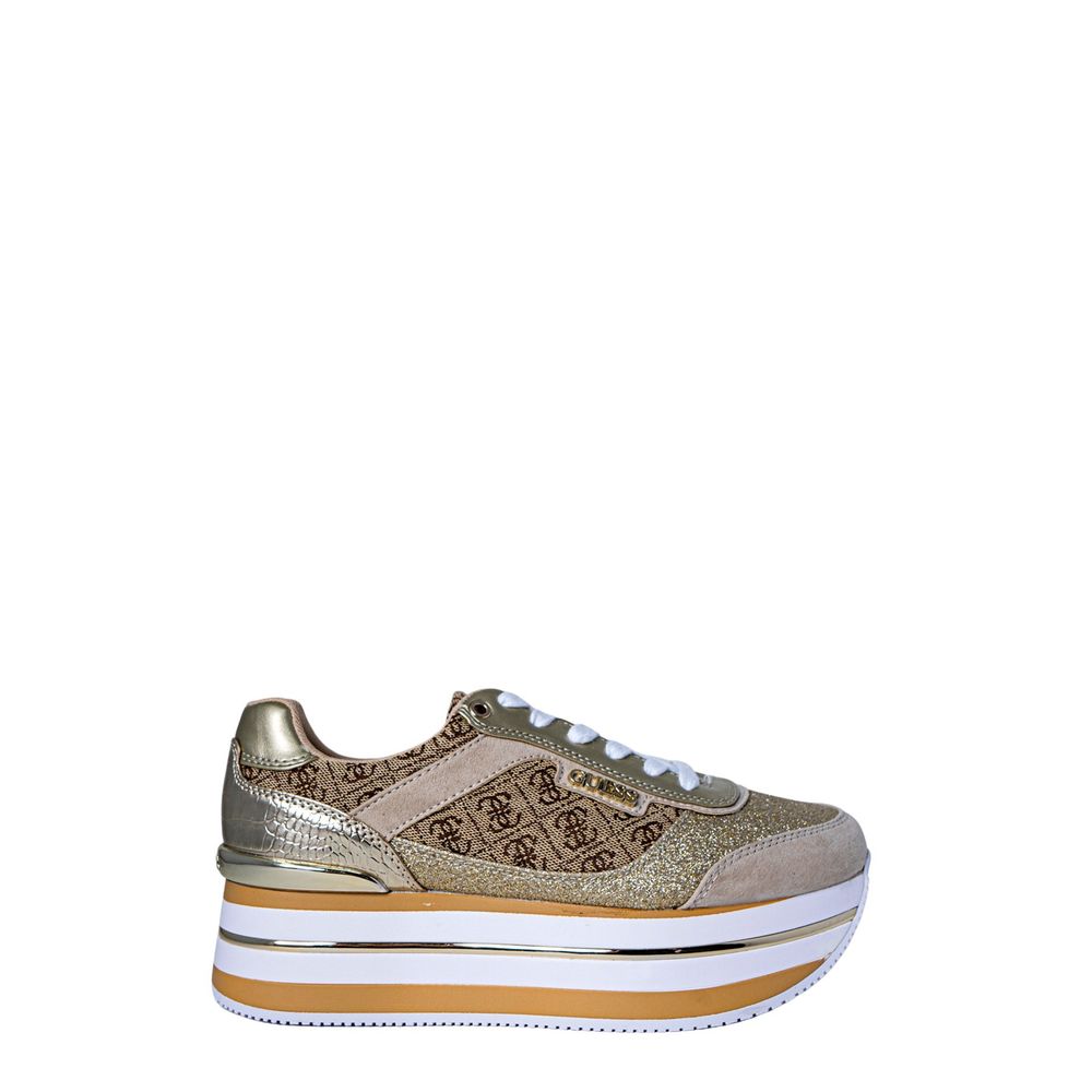 Guess Beige Polyester Plateau Sneakers