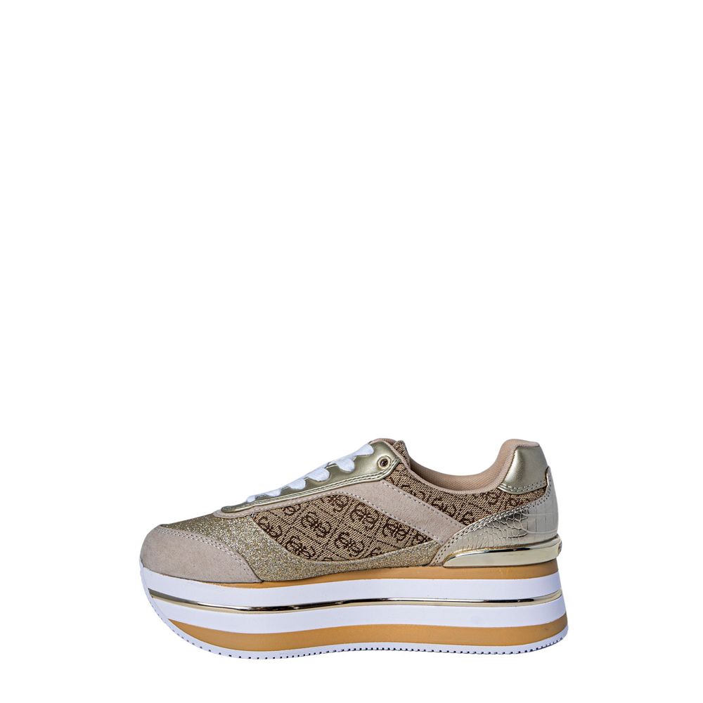 Guess Beige Polyester Plateau Sneakers