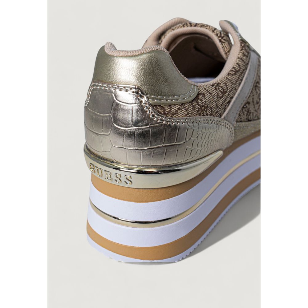 Guess Beige Polyester Plateau Sneakers
