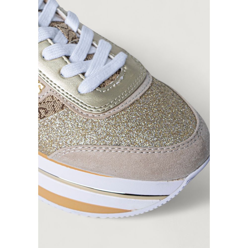 Guess Beige Polyester Plateau Sneakers