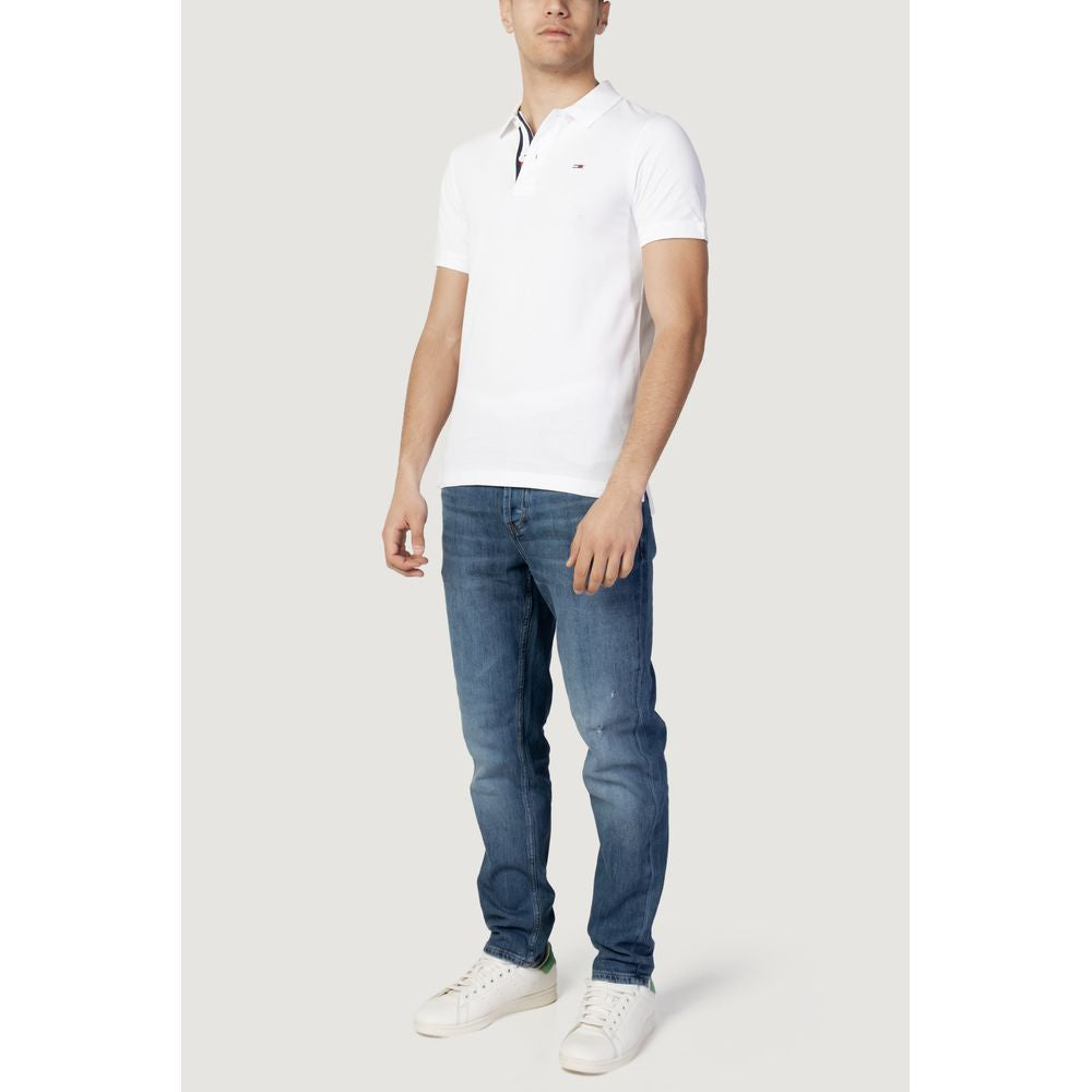 Tommy Hilfiger Jeans Hvid bomulds poloshirt