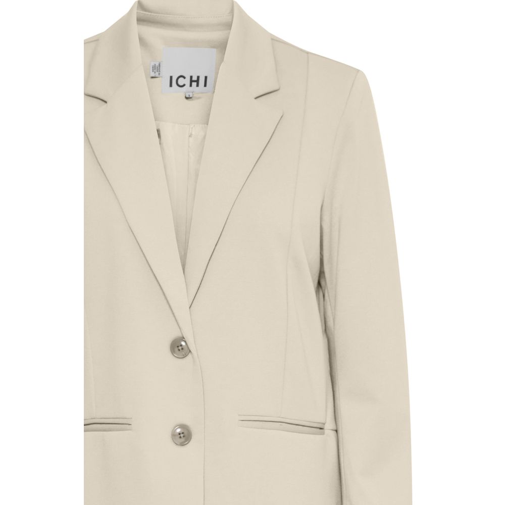 ICHI Beige Blazer i Genbrugspolyester