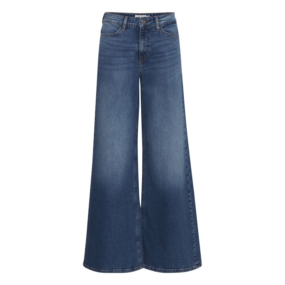 ICHI Blå Bootcut Jeans i Bomuld