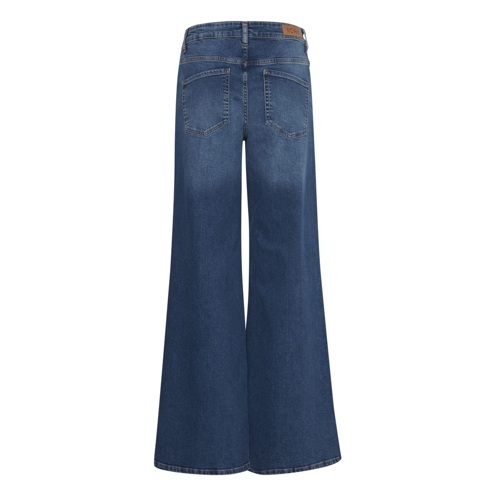 ICHI Blå Bootcut Jeans i Bomuld
