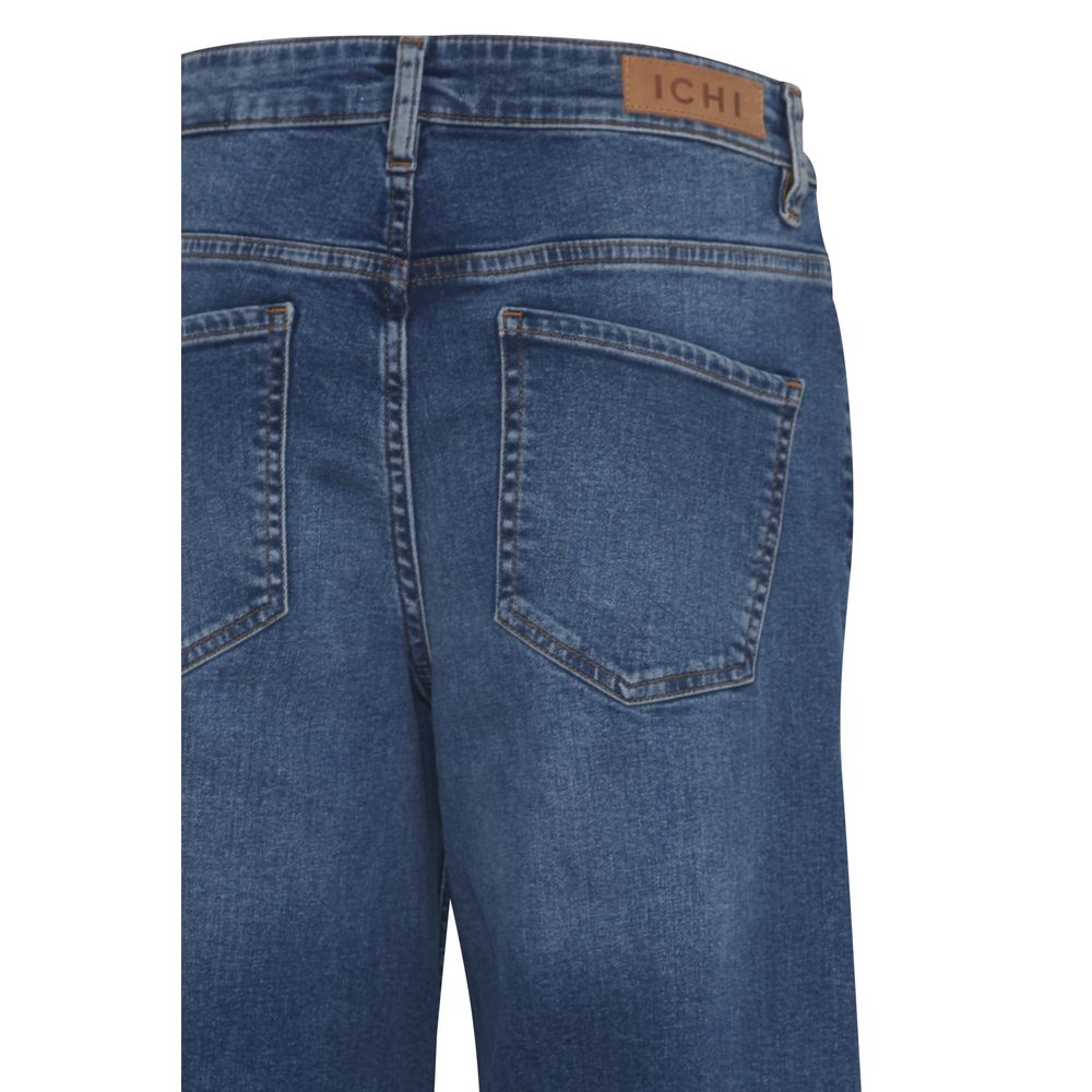 ICHI Blå Bootcut Jeans i Bomuld