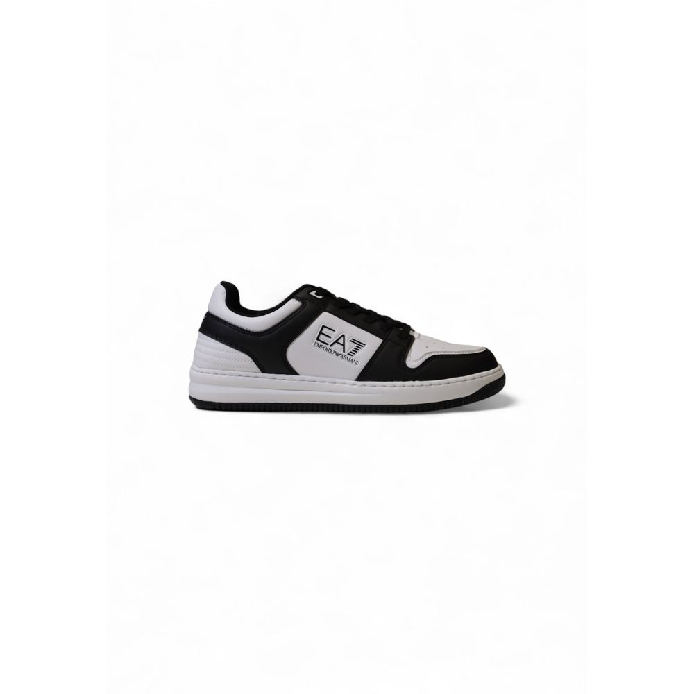 EA7 Emporio Armani sort og hvid polyester sneaker