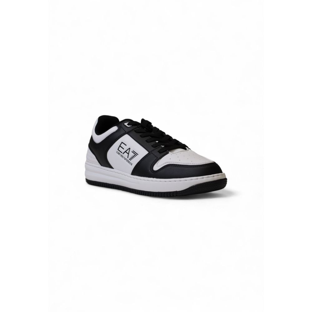 EA7 Emporio Armani sort og hvid polyester sneaker