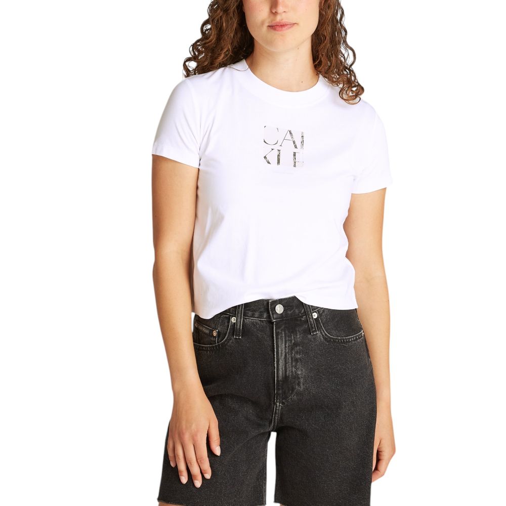 Calvin Klein Jeans Hvid T-shirt i genbrugsbomuld
