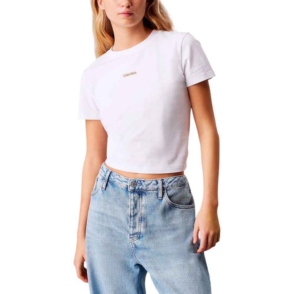 Calvin Klein Jeans Hvid T-shirt i genbrugsbomuld