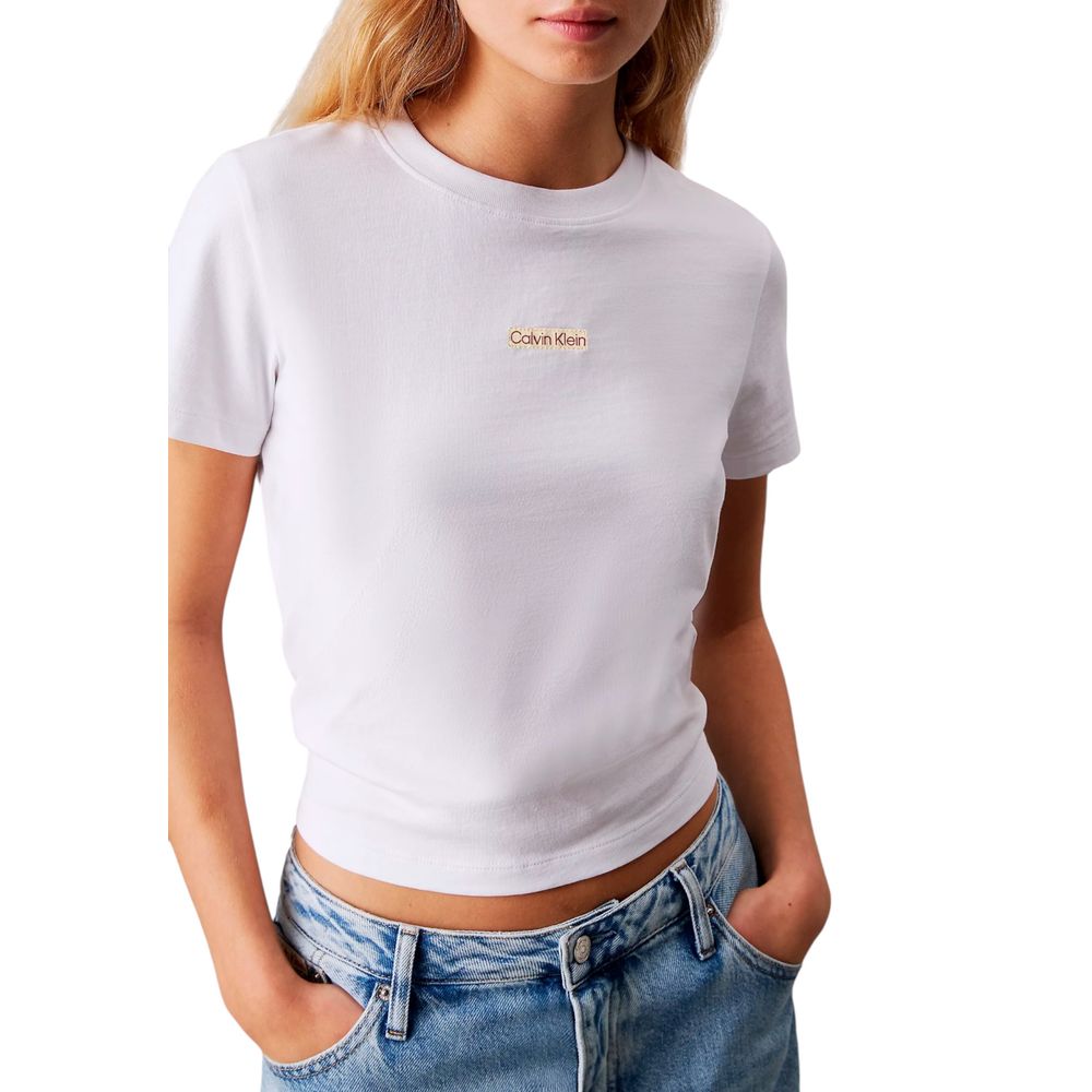 Calvin Klein Jeans Hvid T-shirt i genbrugsbomuld