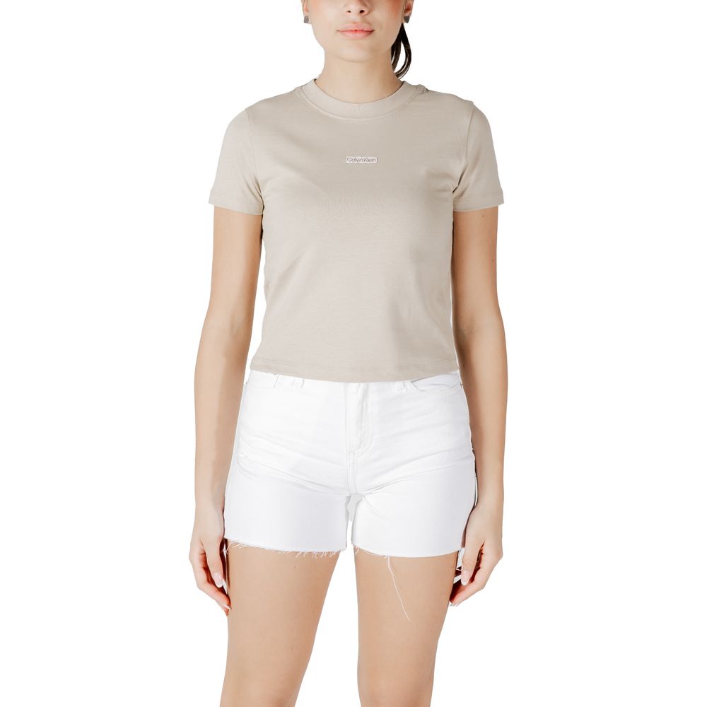 Calvin Klein Jeans Beige T-shirt i genbrugsbomuld