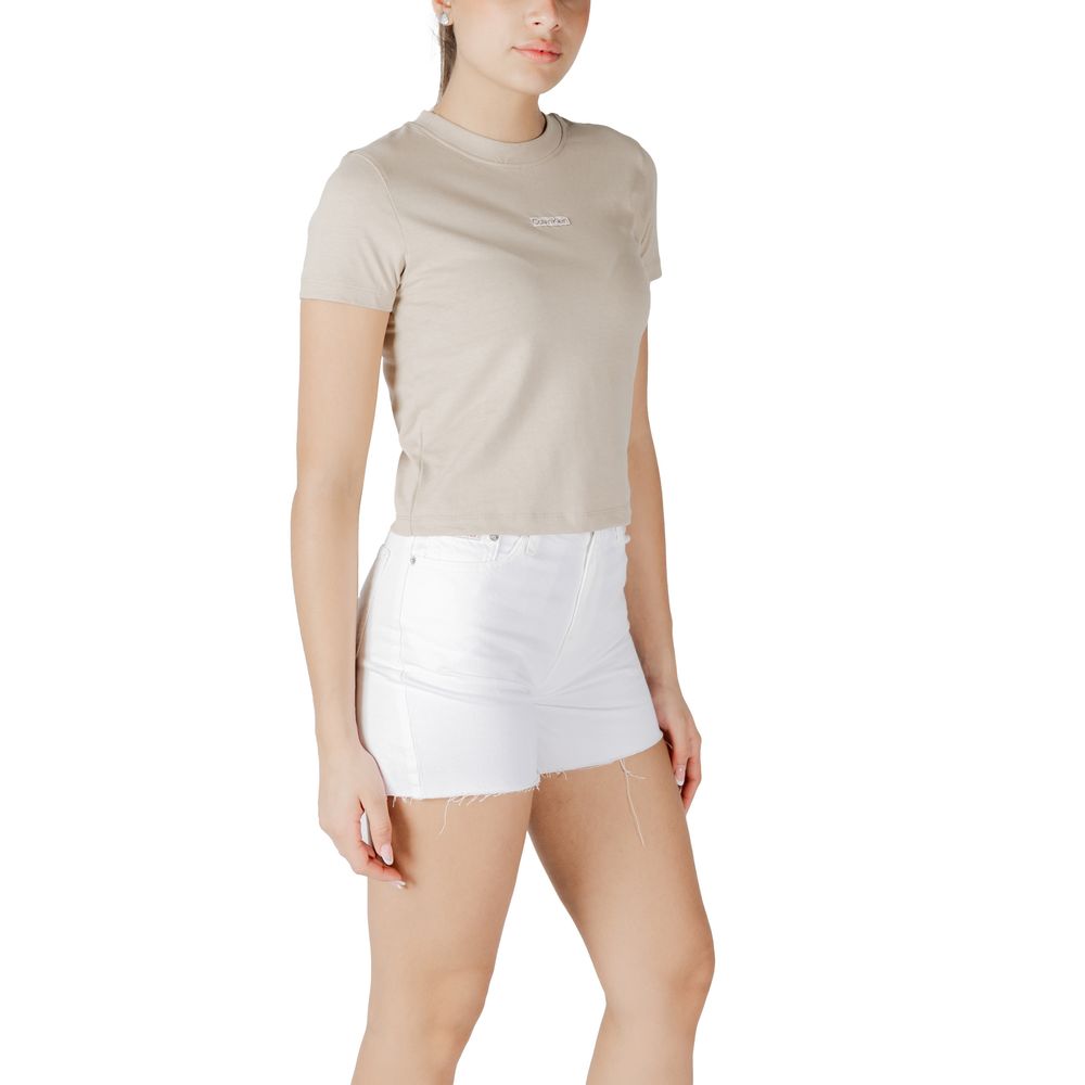 Calvin Klein Jeans Beige T-shirt i genbrugsbomuld