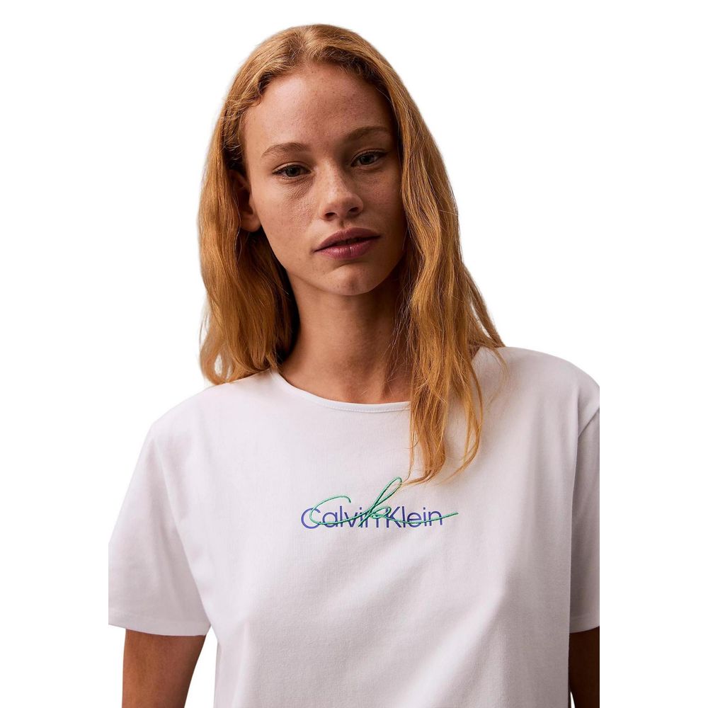 Calvin Klein Jeans Hvid T-shirt i genbrugsbomuld